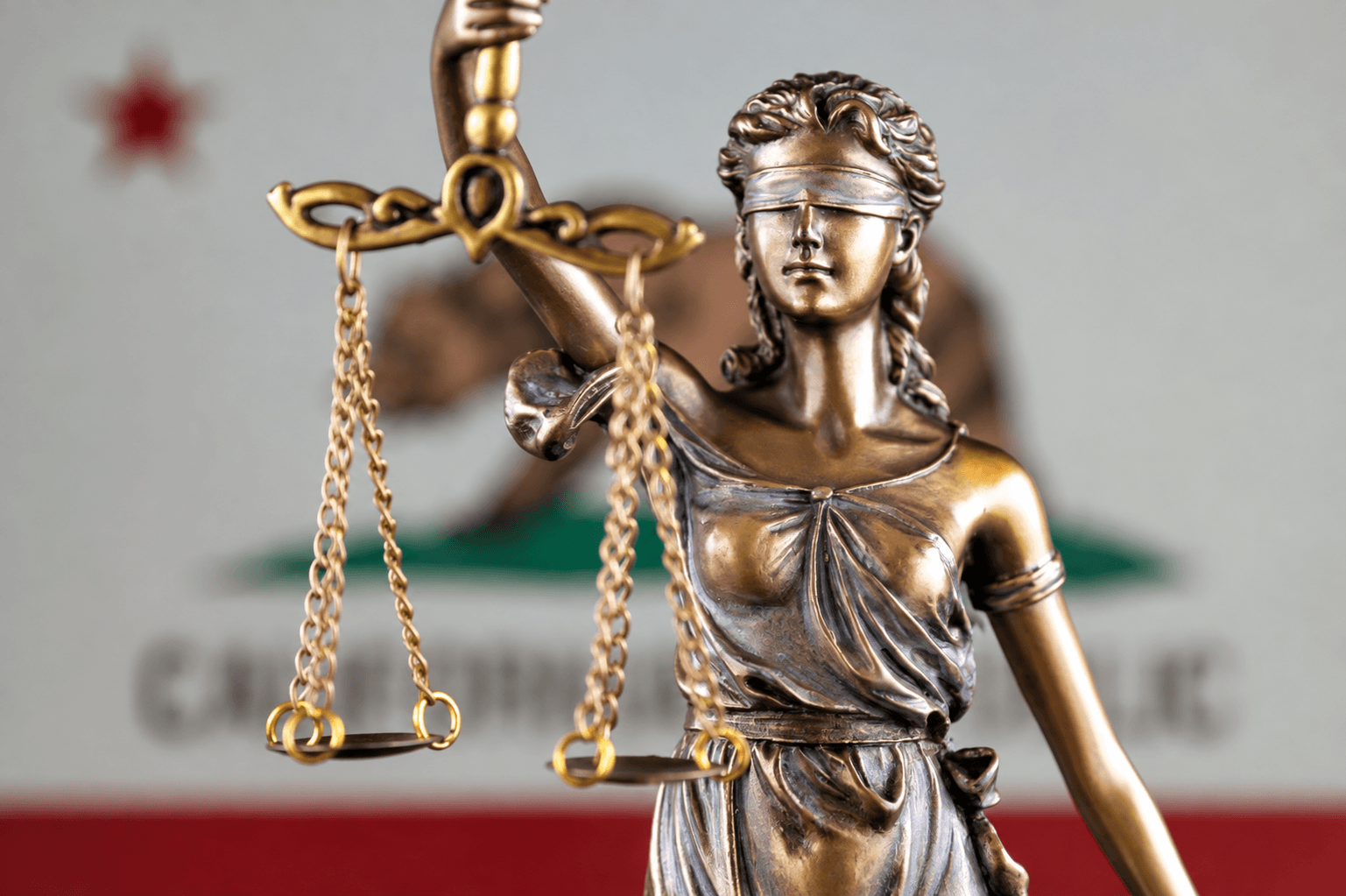 Bronze Lady Justice with Scales